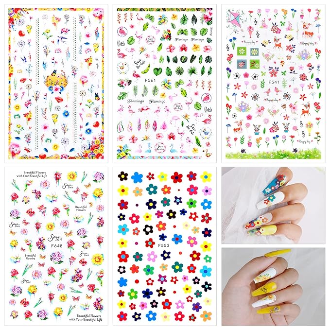 Teenitor Nail Art Decoration with 12 Sheets Nail Art Stickers for Nail Art, Butterfly Nail Foil Stickers, Nail Sequins and Rhinestones, Self-Adhesive Nail Sticker Decals for Nails Art Design