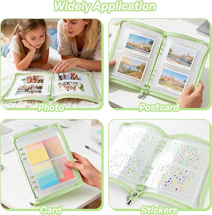Nail Sticker Book Nail Art Organizer Display 40 Slots Sticker Storage Organizer Binder Empty Stickers Holder DIY Design Tools (green)