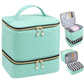 Nail Polish Organizer, Nail Polish Storage Holds 30 Bottles & Nail Lamp, Double Layer Nail Bag Organizer Case, Portable Nail Polish Holder for Nail Tech Travel & Manicure Kit