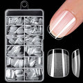 240pc Extra Short Gel Nail Tips Square Fake Nails Clear Press ons Nail, XS Short Square Nails Tips Acrylic Nails Extension Soft Gel Nails Tip Full Cover False Nail Clear Artficial Fingernails