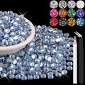 4000PCS 5mm Resin Rhinestones in Bulk (Light Blue), Bedazzling Flatback Crystals Rhinestones for Crafting DIY Nail Decoration, Gems Diomand Charms for Tumbler Shoes Clothing Fabric
