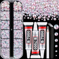 Flatback Pearls for Crafting with 3Pcs 10ml B7000 Jewelry Glue, 1 Box of Half Round Pink Mermaid Pearls, Bedazzling Beads for DIY Crafts Clothing Tumblers Shoes Embellishment Nail Art