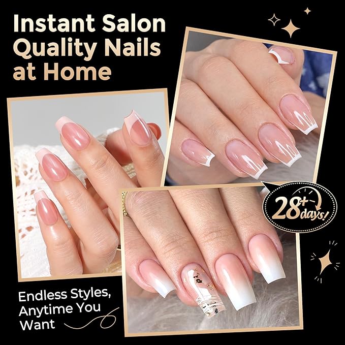 Coffin Press on Nails: 504pcs Pre-etched Short Nails Clear Coffin Gel Tips for Full Cover Fake Nails French Nail Extension Salon Home DIY 12 Sizes Gelly Tips