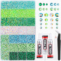 20000Pcs Green Rhinestones for Bedazzling with 3Pcs B7000 Jewelry Glue, Resin Rhinestones for Crafting Crafts，Bedazzler Kit Flatback Gems for Clothing Shoes Tumblers Nail Art