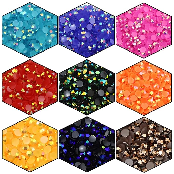 4500 Pcs SS6 2mm AB Flatback Rhinestones for Nails Art Crafts Glitter Round Shine Gems Crystals DIY Clothes Shoes （Orange Red AB）