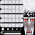 Resin Rhinestones for Crafting with 3Pcs 10ml B7000 Jewelry Glue, 3 Boxes White Flatback Gems Crystals Diamond for Bedazzling Crafts DIY Nail Art Makeup,Gems for Clothing Tumblers Shoes