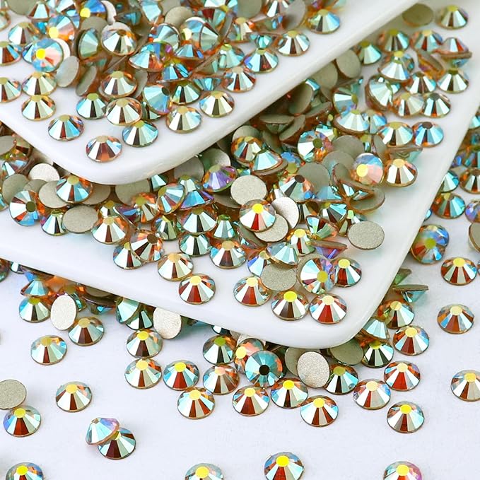 Flatback Crystal Rhinestones Round Gems for Nail Art and Craft Clothes Glue Fix, Ghost (6.4-6.6mm) SS30/288PCS