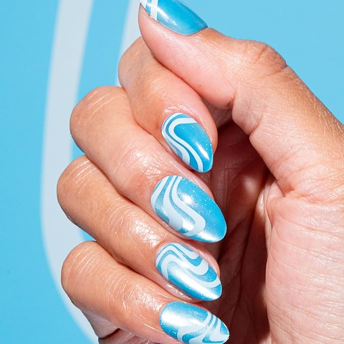 Chillhouse - Chill Tips, Press on Nails Kit - Goo Lagoon (Almond) - 24 Nail Shapes & Sizes - Up to 3 Weeks of Wear - Customizable Fit - Reusable - Latina Founded & Women Owned - Beauty & Self Care