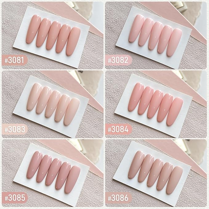 GAOY 16ml 6 Colors Pastel Pink Gel Polish Set, Baby Blush Dusty Rose Gel Nail Polish Kit, Soak Off UV Lamp Cure for Nail Art DIY and Salon, Cream Pink