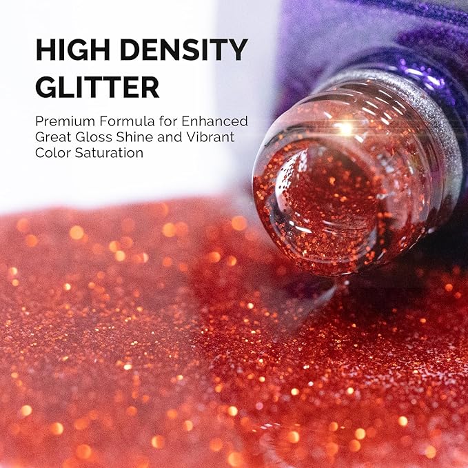 MelodySusie Galaliver Red Glitter Gel Nail Polish, 15ML Sparkly Shimmer Christmas Red Gel Polish Soak Off UV LED Cured Long Lasting Gift for Women DIY Nail Design Nail Art Manicure X01