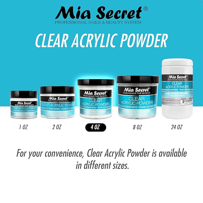 Mia Secret Clear Acrylic Powder 4oz