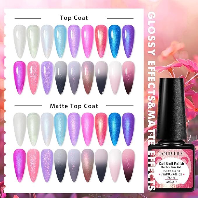 18 Colors Rubber Base Gel Set, Pearlescent Rubber Base Gel Polish for Nails Color Changing Builder Base Nail Gel Brocade 2-in-1 Soak Off Base Gel Nail Strengthener Gifts for Women