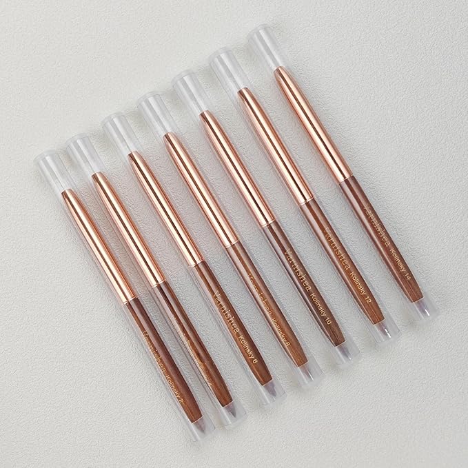 Pure Kolinsky Hair Acrylic Nail Brush Solid Wood Handle Professional Manicure Brushes for Powder Nail Acrylic Application - Salon & DIY Nail Art Essentials - Size 8, 1.0 Count