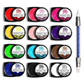 12 Colors Sculpture Painting Set, 3D Nail Art Set with Carved Painting Pen, Salon Creative DIY Gel Nails