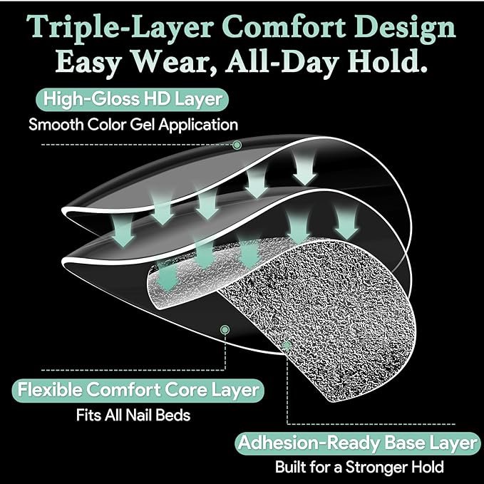 Extra Short Almond Nail Tips - 15 Sizes 330PCS Soft Gel Fake Nails, Half Matte Full Cover Pre-Shaped Clear Press On Acrylic Nails No C Curve for Extension, DIY Home Manicure Beauty Gifts
