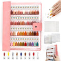ANGNYA Magnetic Nail Swatch Book, 192 Nail Color Book Leather Nail Sample Display Book with192 Magnetic Tips&1-240 Number Labels, Perfect for Professional Salon Nail Art Color Chart & Practice Stand