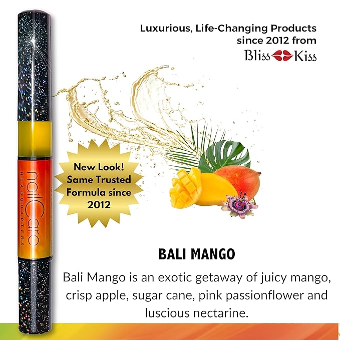 Nail Care Headquarters Simply Pure Cuticle Oil Pen for Nails - Nail Strengthener & Growth Oil and Serum Support for Damaged Nails, Hangnails w/Jojoba cuticle oil—Bali Mango Fragrance