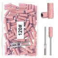 BLESWIN 100pcs Small Sanding Bands with Upgraded 3mm Mandrel Bit, 120 Grit for Acrylic Nail, Gel Nail Removing, Professional Nail Sanding Belt for Manicure and Pedicure, Pink