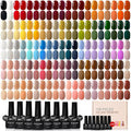 GAOY 108 Pcs Gel Nail Polish Set, 100 Colors All Season Gel Polish Kit Red White Black Purple Green with 8 Pcs Soak off Base Glossy Matte Top Coat & Builder for Nail Art DIY Manicure at Home