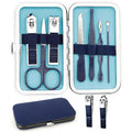 Travel Nail Clippers Kit, Personal Care Manicure and Pedicure Set for Men Women, Grooming Kit Gifts for Business Family Parent (Blue)