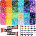 9000Pcs Resin Rhinestones for Bedazzling Crafting, 5mm Jelly Colorful Rainbow Bedazzle Flat Back Gems, Mixed Colors Bedazzled Jewel Diamonds with Glue for Book Crafts Shoes Clothing Fabric Tumbler