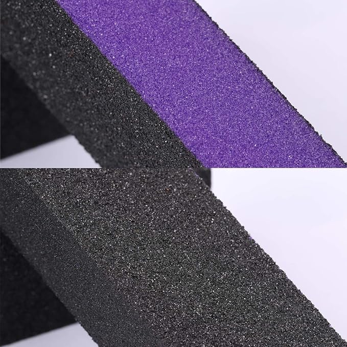 20 Pcs Nail Buffer Block Sponge Sanding Buffing File 80/120 Grit 3 Sides Nail Files for Manicure Nail Tools (Purple Black)