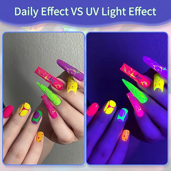 12 Color Nail Art Pens, Neon Nail Markers Set 0.5 MM Fine Tip Nail Polish Pens Drawing Painting Point Liner Painted Pen Kit, Waterproof DIY Nails Art Design Manicure Tools