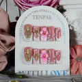 Squoval Press on Nails Medium - White French Tips with 3D Cross & Floral Lace, Reusable & Handmade False Nails for Edgy Everyday Wear | Sweet Gothic Style(M)