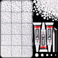 16000Pcs Resin Rhinestones with Tweezers for Crafting, White 2-6mm Mixed Sizes Bedazzling Crystal with 3Pcs 10ml B7000 Jewelry Glue for DIY Crafts Clothing Tumblers Shoes Fabric Nail Art