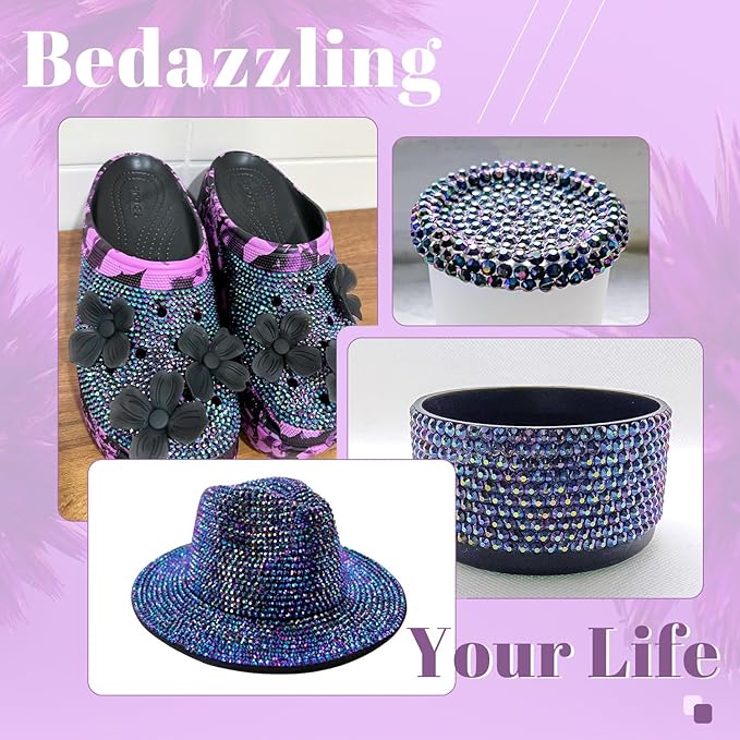 1500PCS 6mm Resin Jelly Rhinestones in Bulk (Purplish Black AB), Bedazzling Flatback Crystals Rhinestones for Crafting DIY Nail Decoration, Gems Diomand Charms for Tumbler Shoes Clothing Fabric