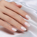 Beetles Natural Milky White Press On, Short Almond Press On Nails, Soft Nail Gel Nail Kit with Fast-Dry Nail Glue & Adhesive Tabs, 32pcs 16 Sizes, Girls Stick On Nails for Women