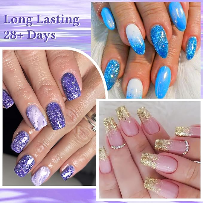 MEET ACROSS 27PCS Gel Nail Polish Set,27 Colors Gel Nail Kit Art Design Soak Off UV LED,Nail Art Design Gifts for Women