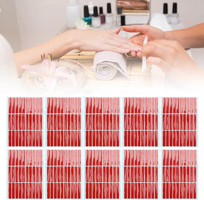 Nail Tape, 10 Sheet Nail Art Tape, Nail Display Stickers Double Sided Adhesive, Paper Sheets Supplies for Nail Tip Color Salon