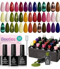 Beetles Cat Eye Gel Nail Polish Set - 20 Colors Gel Polish Nail Set Burgundy Brown Green Nail Polish Glitter Pearl Nail Manicure with Base Coat Matte&Top Coat Soak off Valentines Gift for Women