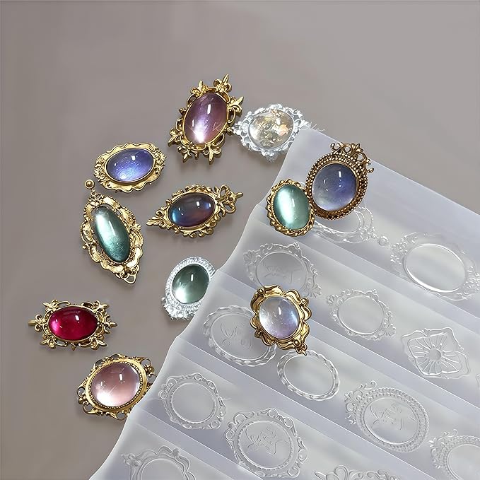 3D Picture Frame Gel Nail Art Mold Arts Resin Frames Molds for Accessories Supplies Framed Silicone Tools Grace Nails Style
