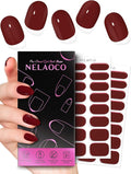 Nail Polish Strips – 32PCS UV Free Salon Quality Wraps, Long Lasting Gel Nail Stickers for Women (True Crimson Red)