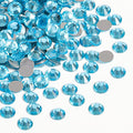 Beadsland 576pcs Flat Back Crystal Rhinestones Round Gems for Nail Art and Craft Glue Fix, Aquamarine, SS30,6.3-6.5mm