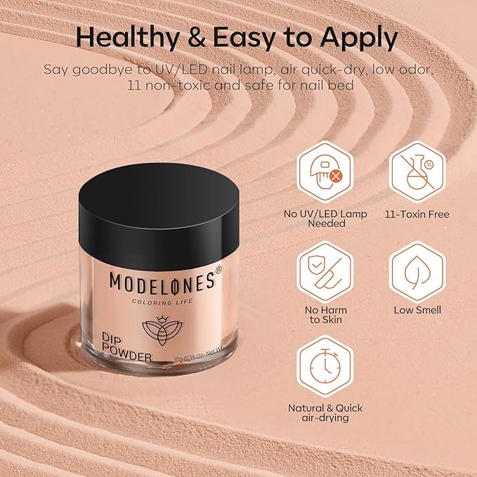Modelones 20 Colors Dip Powder Nail Kit, Spring Summer Neon Orange Blue Black Pink Purple DIY Manicure Dipping Powder Kit Starter Set System with Activator Base Top Coat Gifts for Women