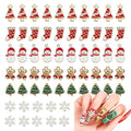 NICENEEDED 60 Pcs Christmas Nail Charms, Santa Claus Snowman Snowflake Nail Art Decorations, Rhinestones Bell Xmas Tree Nail Art Jewels Nail Gems for Nail Art Design DIY Crafting Christmas Party