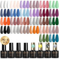 ROSALIND 30PCS Gel Nail Polish Set with Base Glossy Matte and Glitter Top Coat Gel Polish, Wite Blue Green Gel Nail Set Soak Off Gel Polish Set