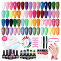 VANREESA Gel Nail Polish Kit with U V Light 36 Pcs Gel Polish Nail Set 20 Must-have Colors Nail Polish Set + Base Coat and 4 Effects Top Coat Manicure Tools Beginners Nail Kit Gifts for Women Girls