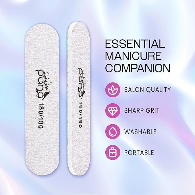 25PCS Mini Size PANA Professional Double Sided Nail Files - Zebra, 180/180 Grit - Emery Board Nail Buffering File Manicure Pedicure Nail Polisher Washable