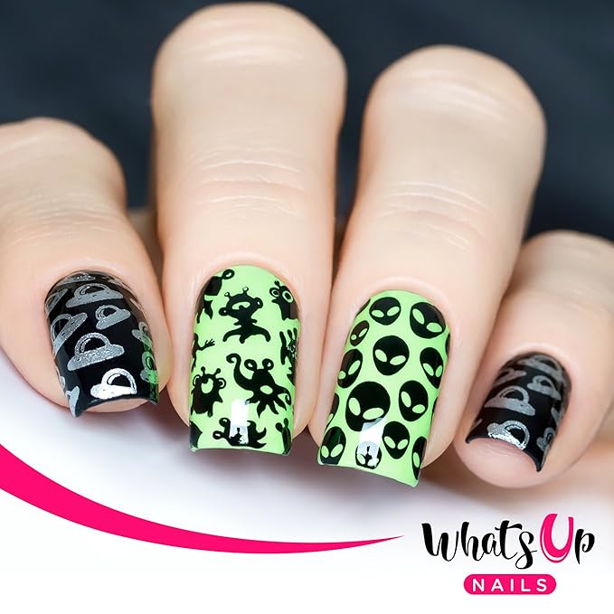 Whats Up Nails - B011 Intergalactic Encounters Stamping Plate for Nail Art Design