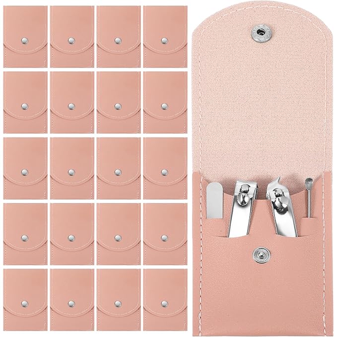 20pcs Nail Clipper Set Manicure Set Bulk 4in1 Mini Manicure Kits Bulk For Gift Sets Manicures Kit For Women Beauty Pedicure Kit small bulks gifts for women Wrapped Nail Clippers for Home