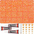 31000Pcs Orange Resin Rhinestones for Bedazzling, Bedazzle Gems Flatback Jelly Orange ab Bedazzled Crystals Jewel Diamond for Crafting Clothes Crafts, Gemstone Stone Rinestone Set 2-6mm and b7000 Glue