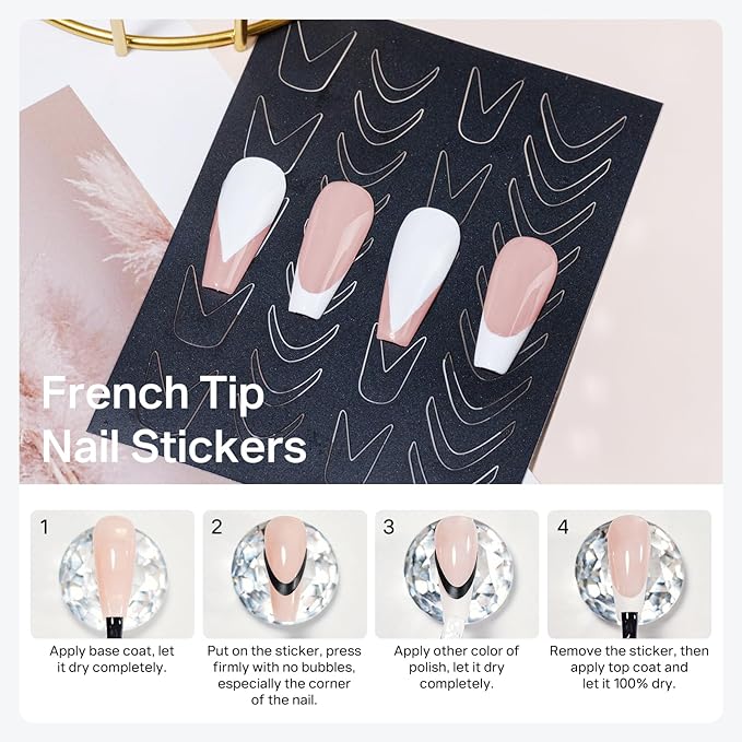 MIZHSE White Poke Gel Nail Art Kit, with Professional Poke Foundation Gel and Brush Tool, Nail Stamper for French Nails, French Tip Nail Stickers Multifunctional Drawing Painting Nails Art Design