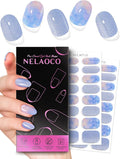 Nail Polish Strips – 32PCS UV Free Salon Quality Wraps, Long Lasting Gel Nail Stickers for Women (Sky Palette Blue)