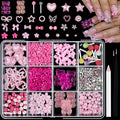 3D Nail Charms and Gems Kit Pink Cute Assorted Candy lollipop Gummy Bear Star Nail Charms with Picker Tools Kawaii Nail Art Charms for Nails Design Supplies Junk Cases DIY Decor Accessories