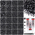 30000Pcs Black Rhinestones for Bedazzling with B7000 Jewelry Glue, Bedazzler Kit Bulk Flatback Gems, Resin Rhinestones for Crafting Crafts Clothing Shoes Fabric Nail Art Assorted Size 2/3/4/5/6mm