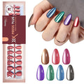 Beetles Cat Eye Press On Nails - Midnight Aurora | 7 Colors Medium Almond Press On Nails | 16 Sizes 224 Pcs Natural Salon Quality For Red Blue Purple Nails